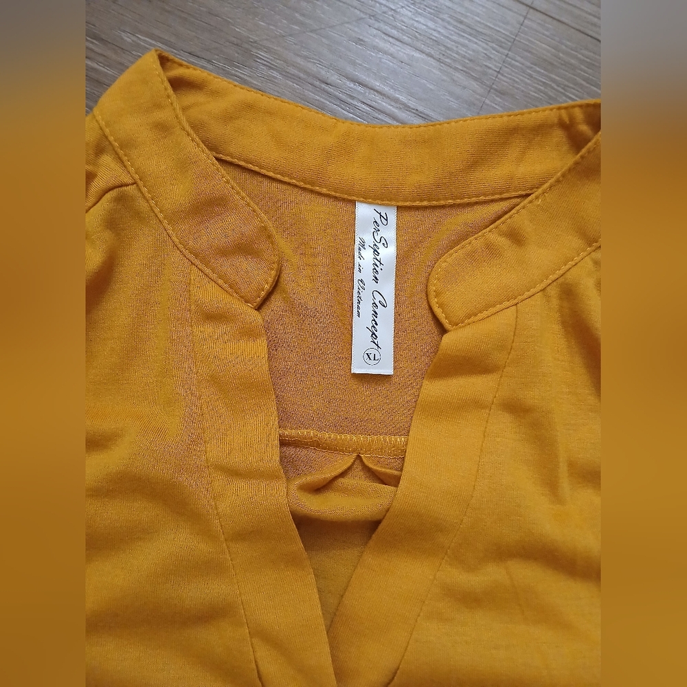 PerSeption Concept Mustard Blouse